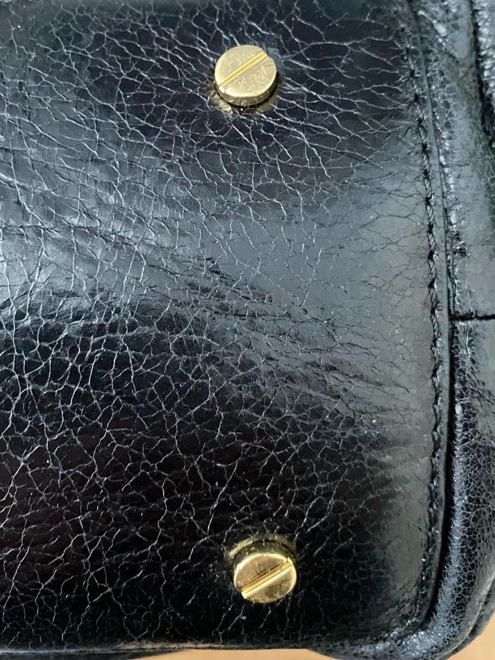 Tory Burch Black Leather Tote with Gold Emblem